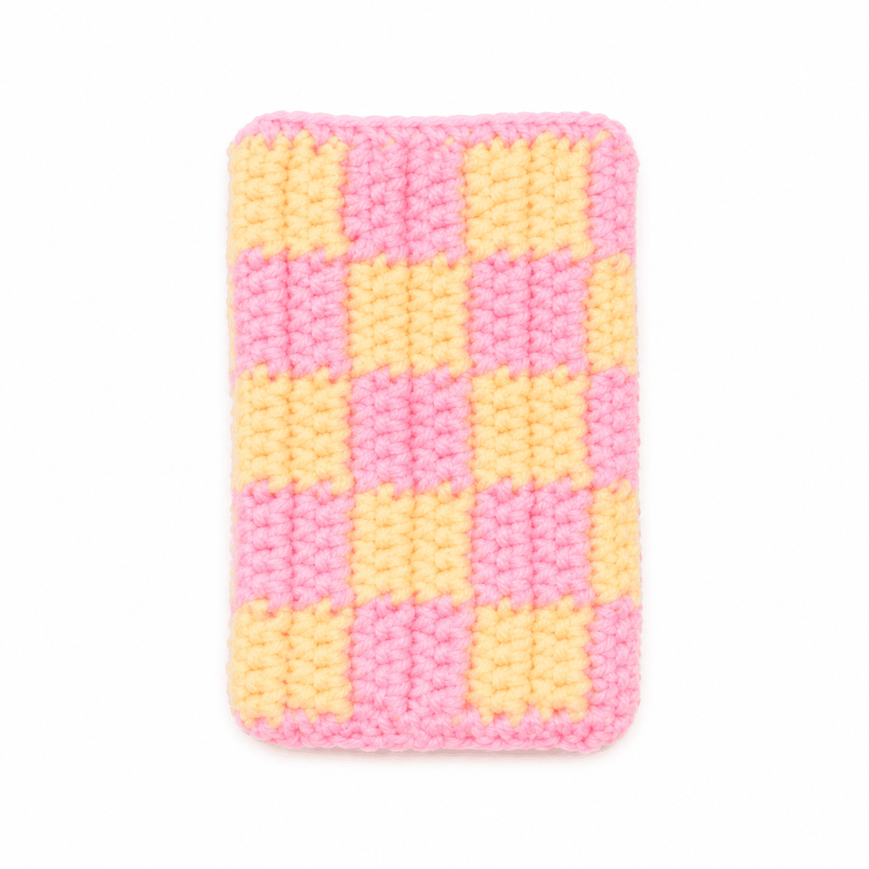 Pink & Yellow Checkerboard Card Holder
