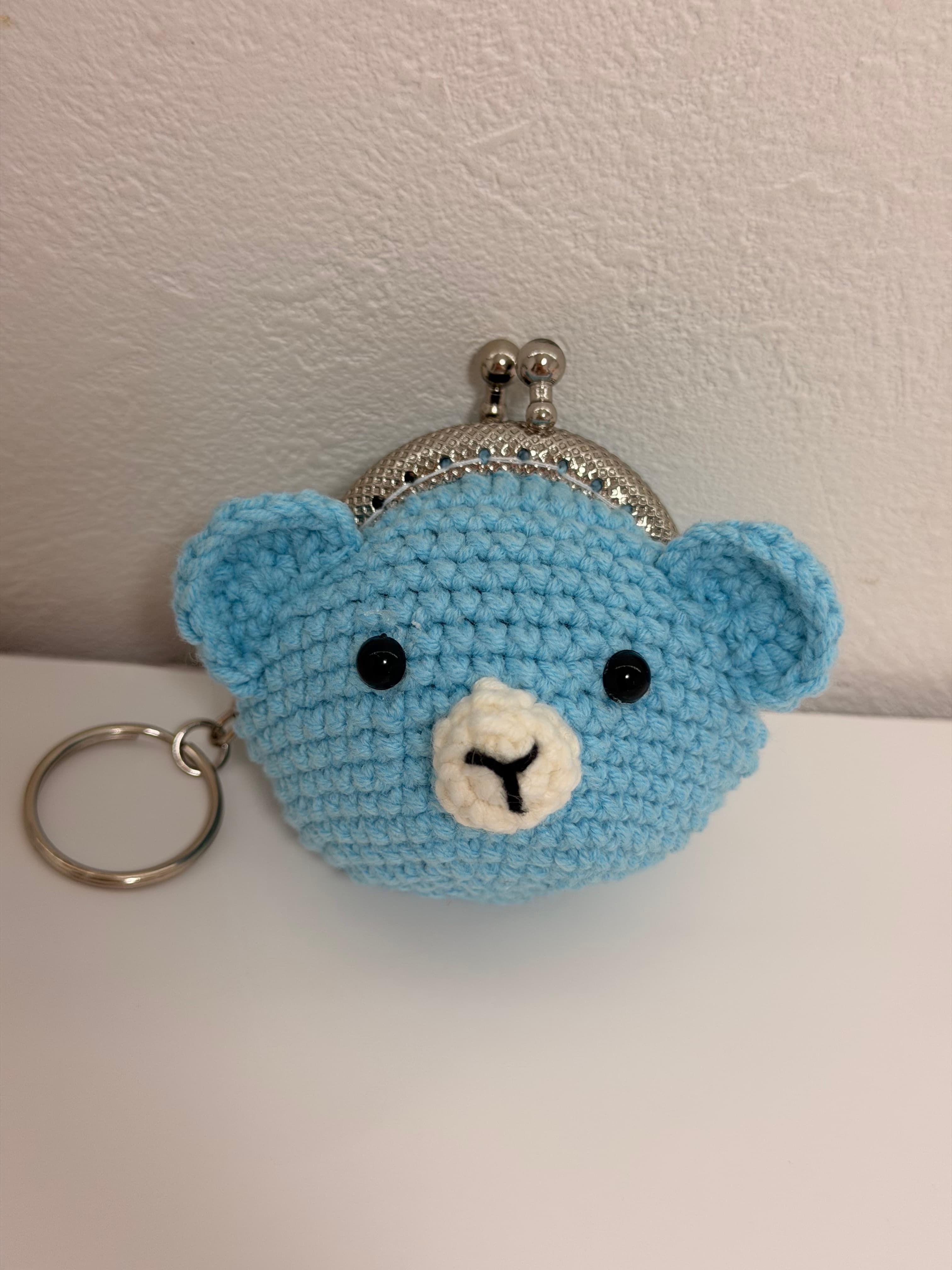 Blue Bear Kiss Lock Coin Purse