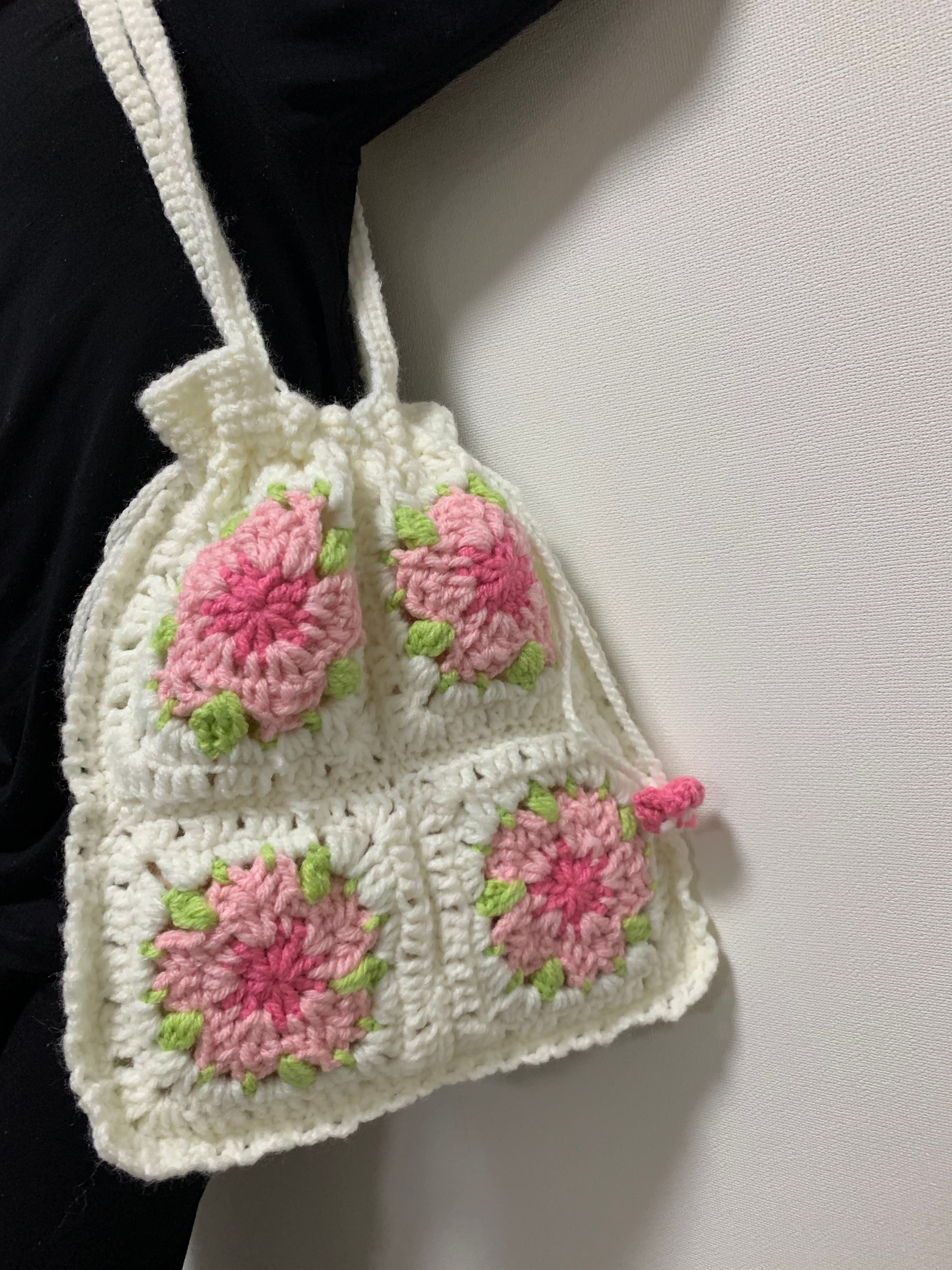 Cherry Blossom Drawstring Shoulder Bag